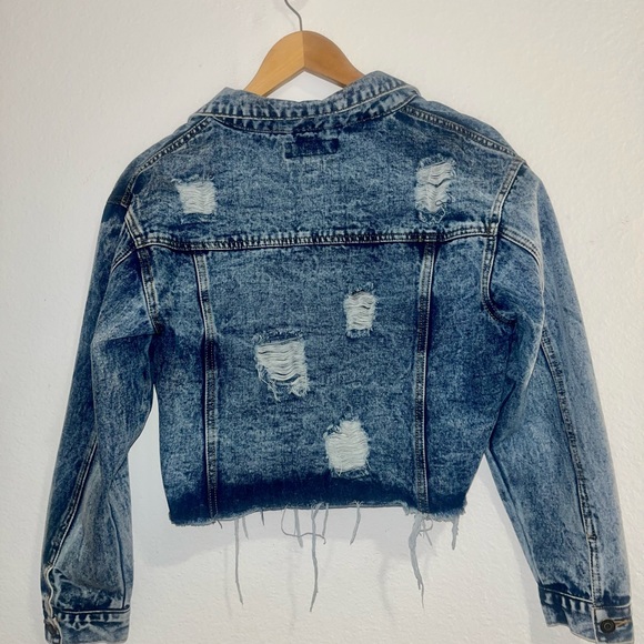 Rhinestone Tasseled Jean Jacket - Picture 5 of 5